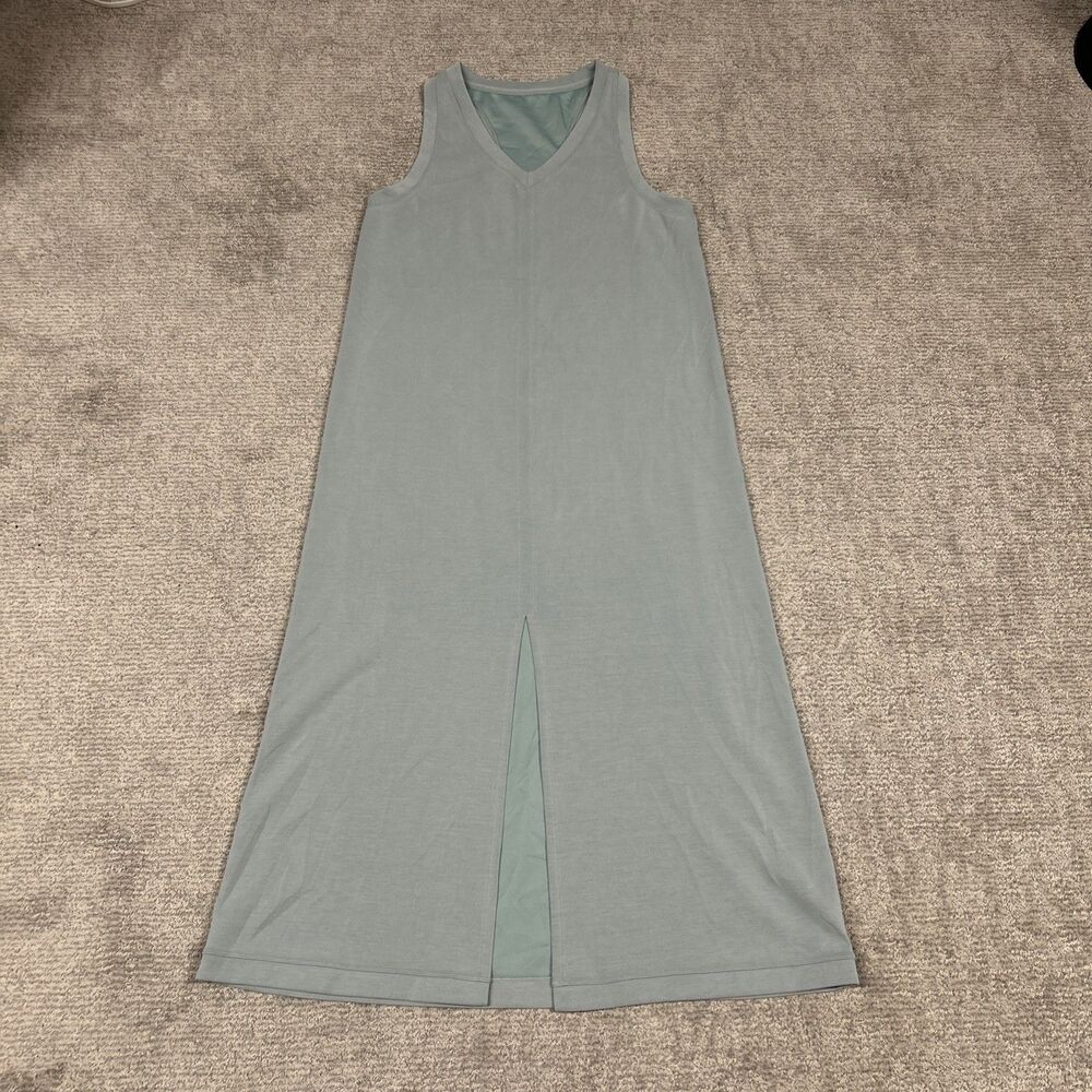 Lululemon Ease of it All V-Neck Midi Dress Womens 12 Softstreme Seafoam Green
